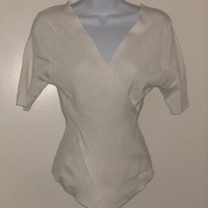 Women’s Cream Sweater Wrap Blouse Size L